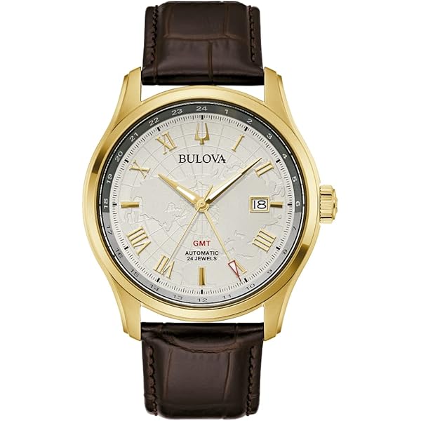Amazon.com: Bulova Classic Wilton GMT Automatic Black Leather